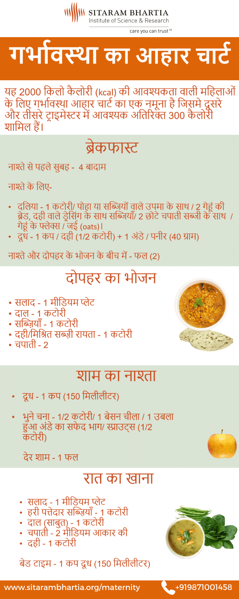 pregnancy diet chart in hindi